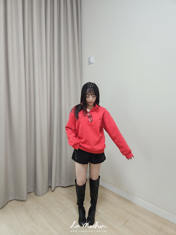 星星鉚釘坑條毛料短褲